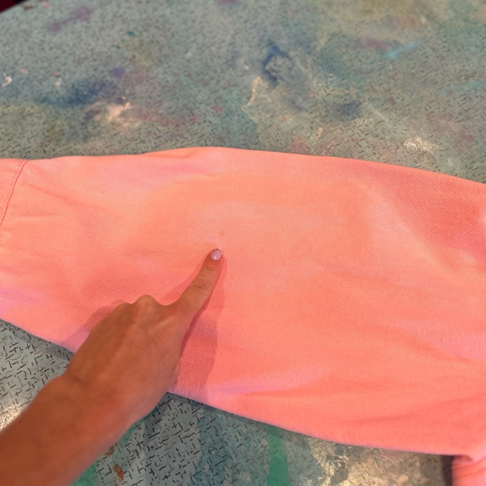 Pink Diamond Fringe Distressed Denim Jacket - Picture 14 of 16